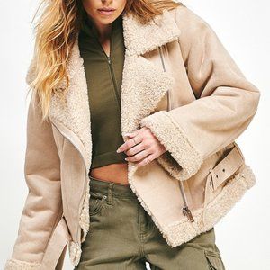Fur Suede Moto‎ Jacket